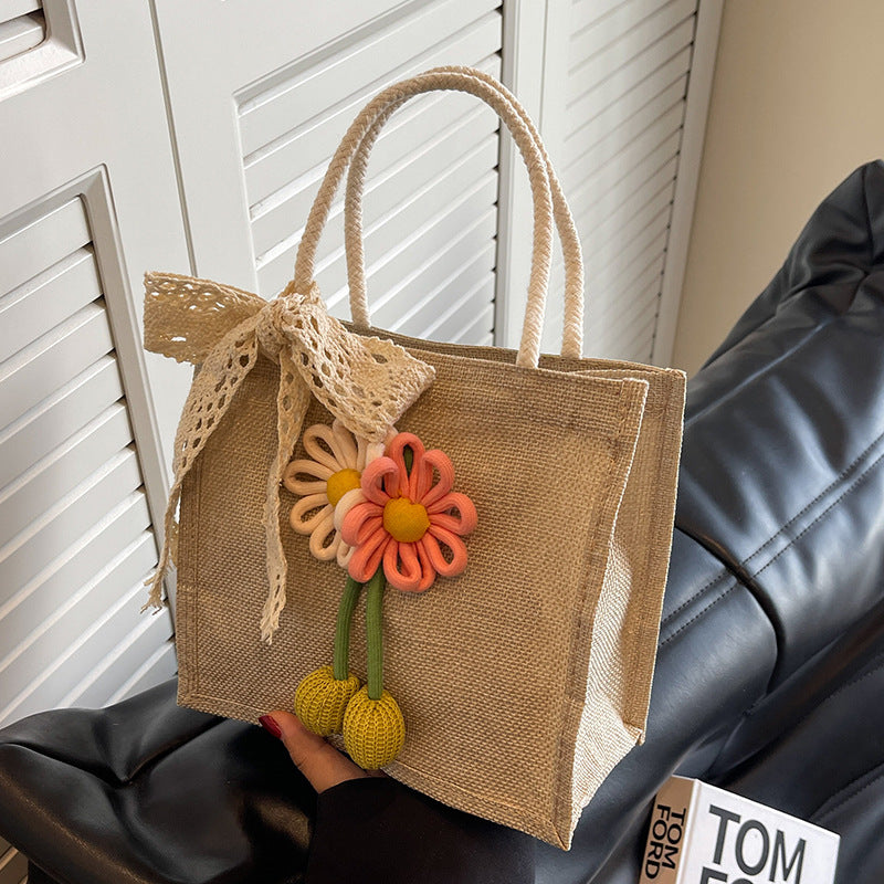 Decorative Floral Handcrafted Tote Bag