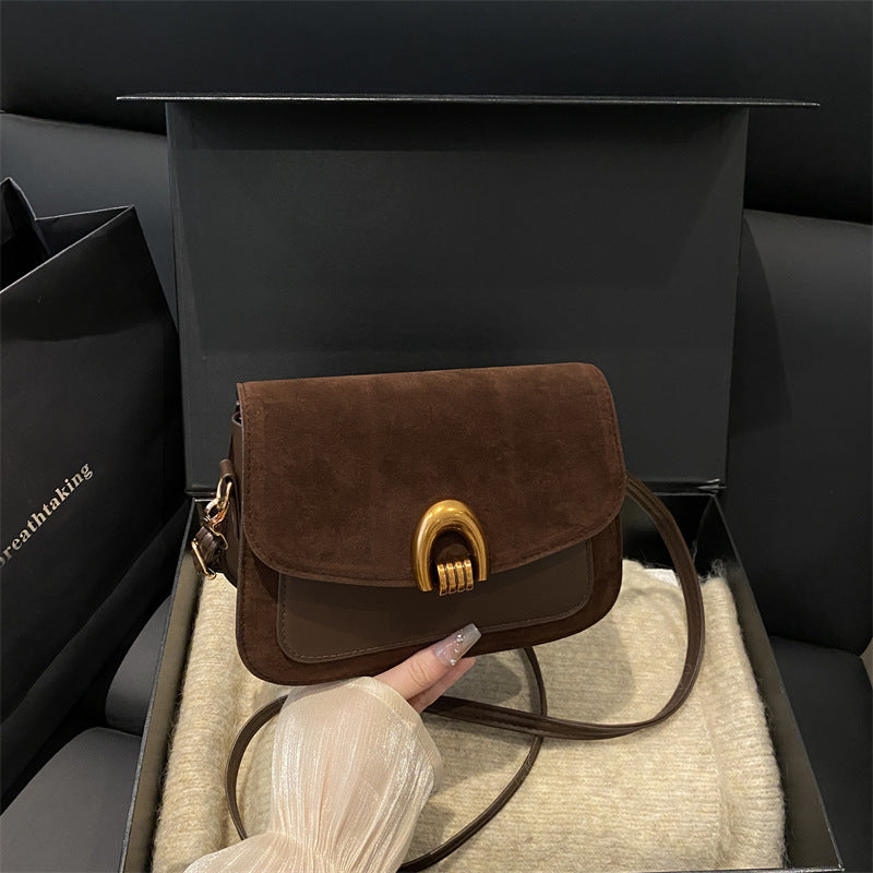 Elegant Suede Crossbody Handbag
