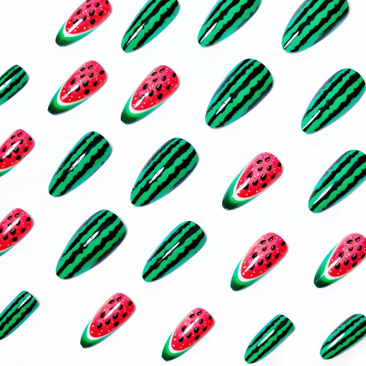 Watermelon-Inspired Nail Art Kalsten