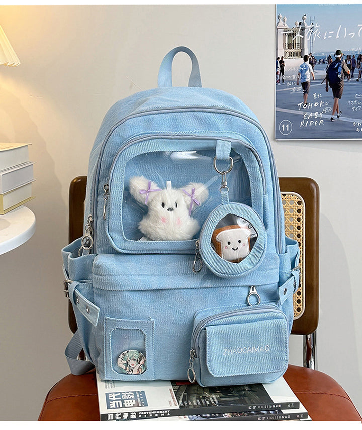 Casual Clear Panel School Backpack