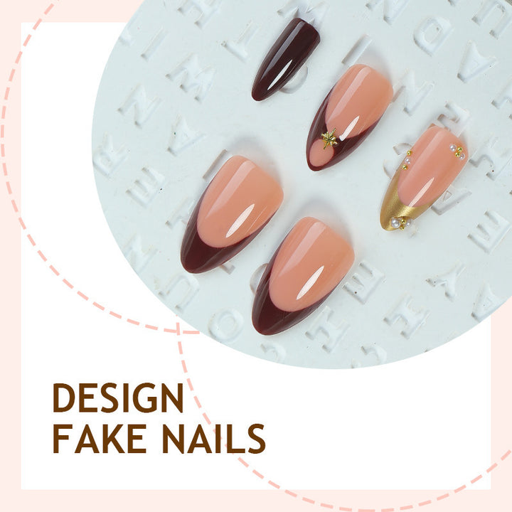Artificial nail set with luxurious glossy design and creative accents Kalsten