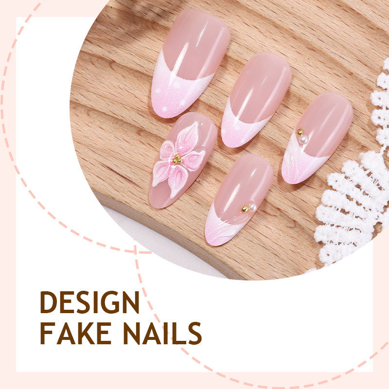 Creative Nail Art Set with Delicate Flower and Glitter Details Kalsten