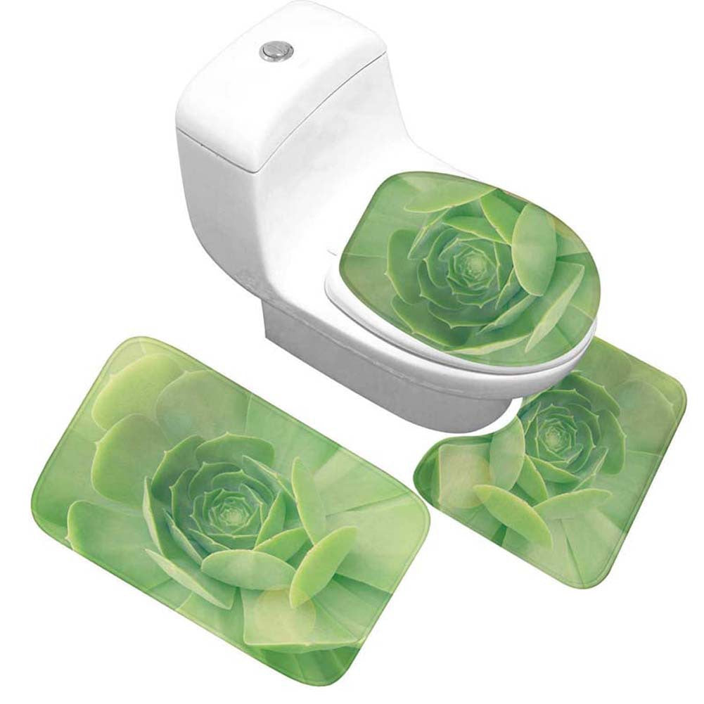 Floral Design Toilet Mat Set