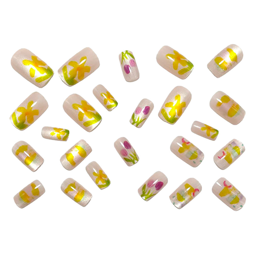 Artificial nails with colorful spring design Kalsten
