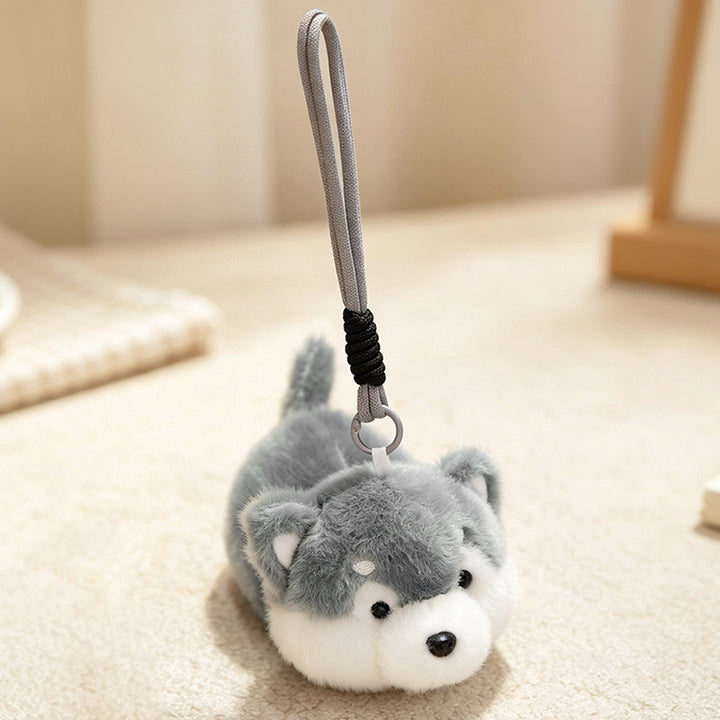 Plush Fox Bag Charm Keychain with Wrist Loop and Soft Faux-Fur Kalsten
