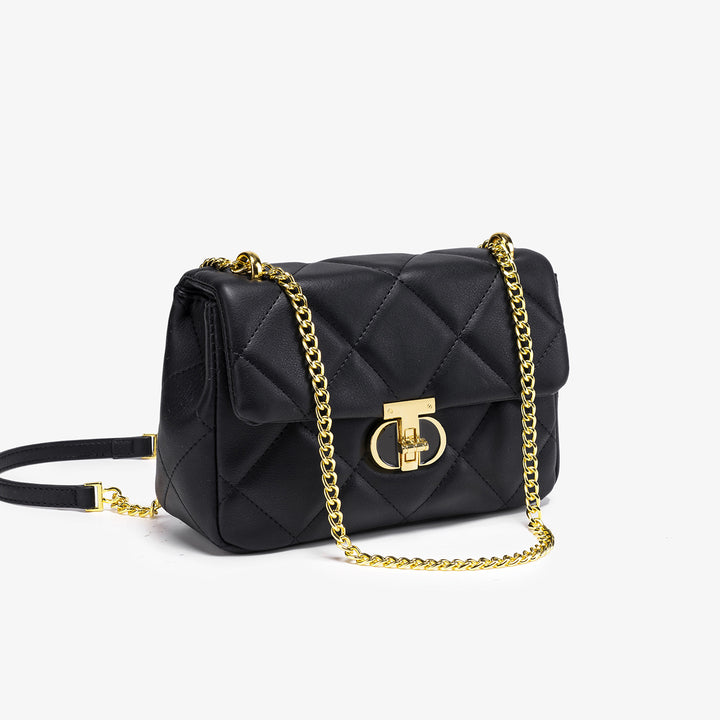 Elegant Quilted Chain Crossbody Handbag