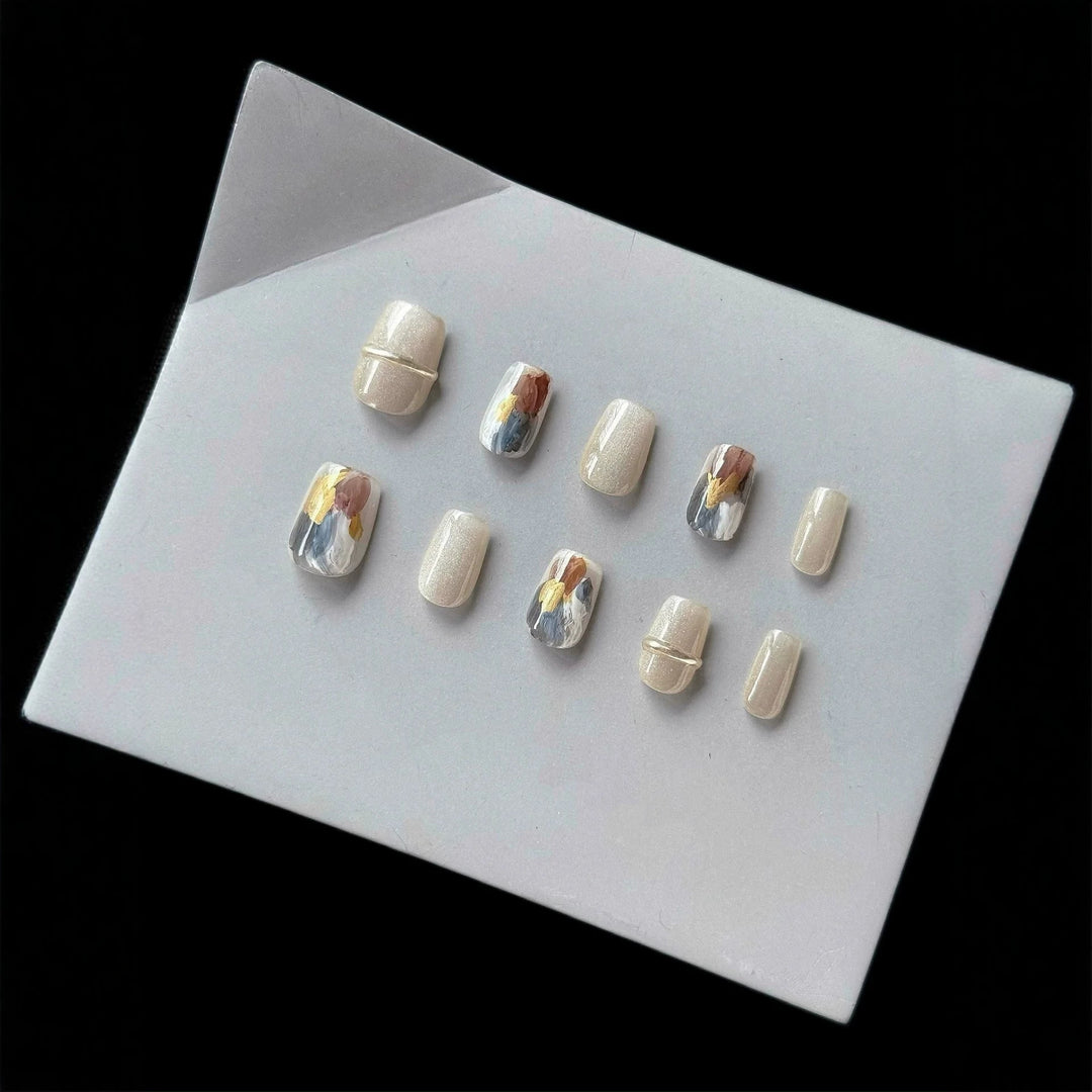 Artistic Floral Press-On Nails Set  1791774790
