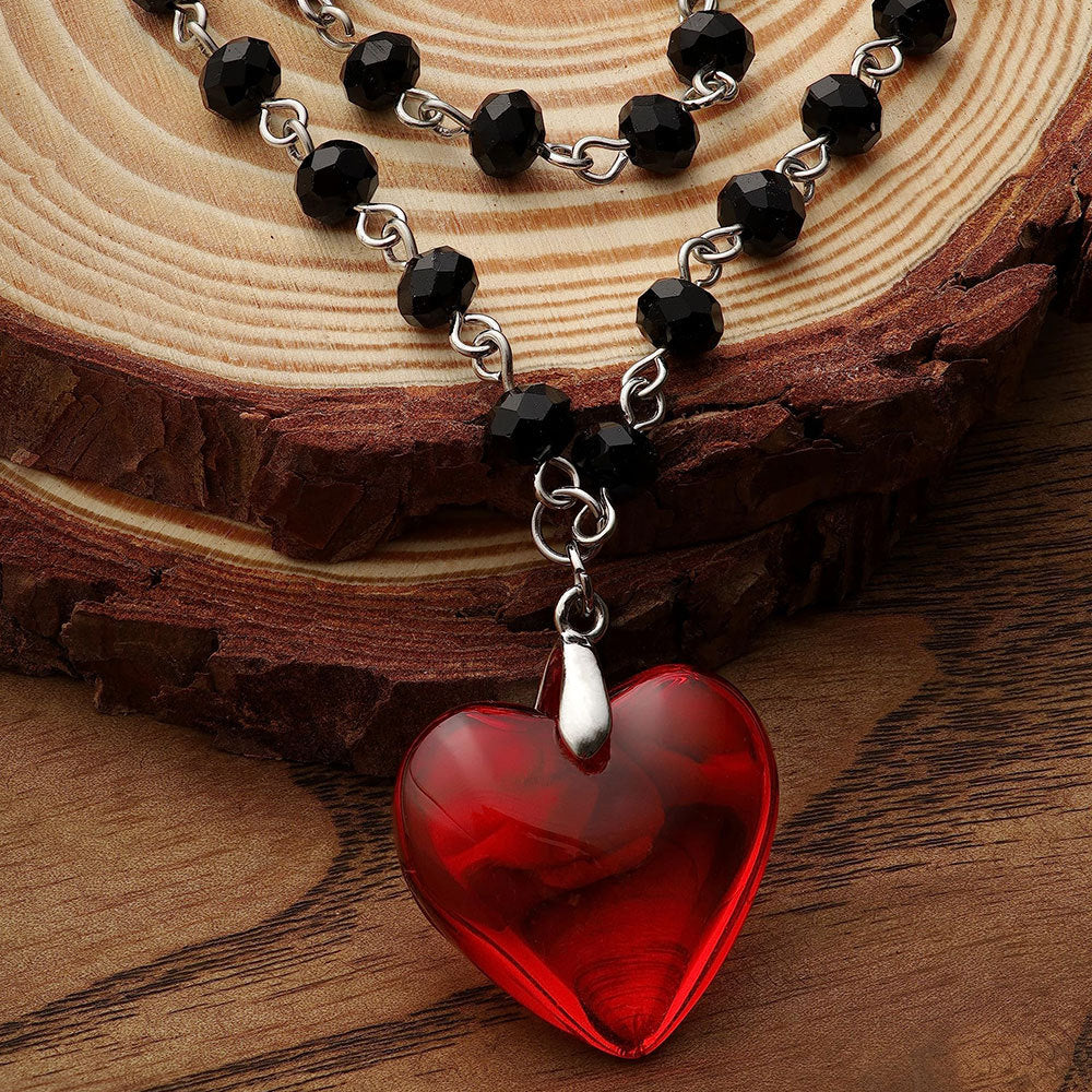 Double Strand Heart Pendant Necklace Kalsten