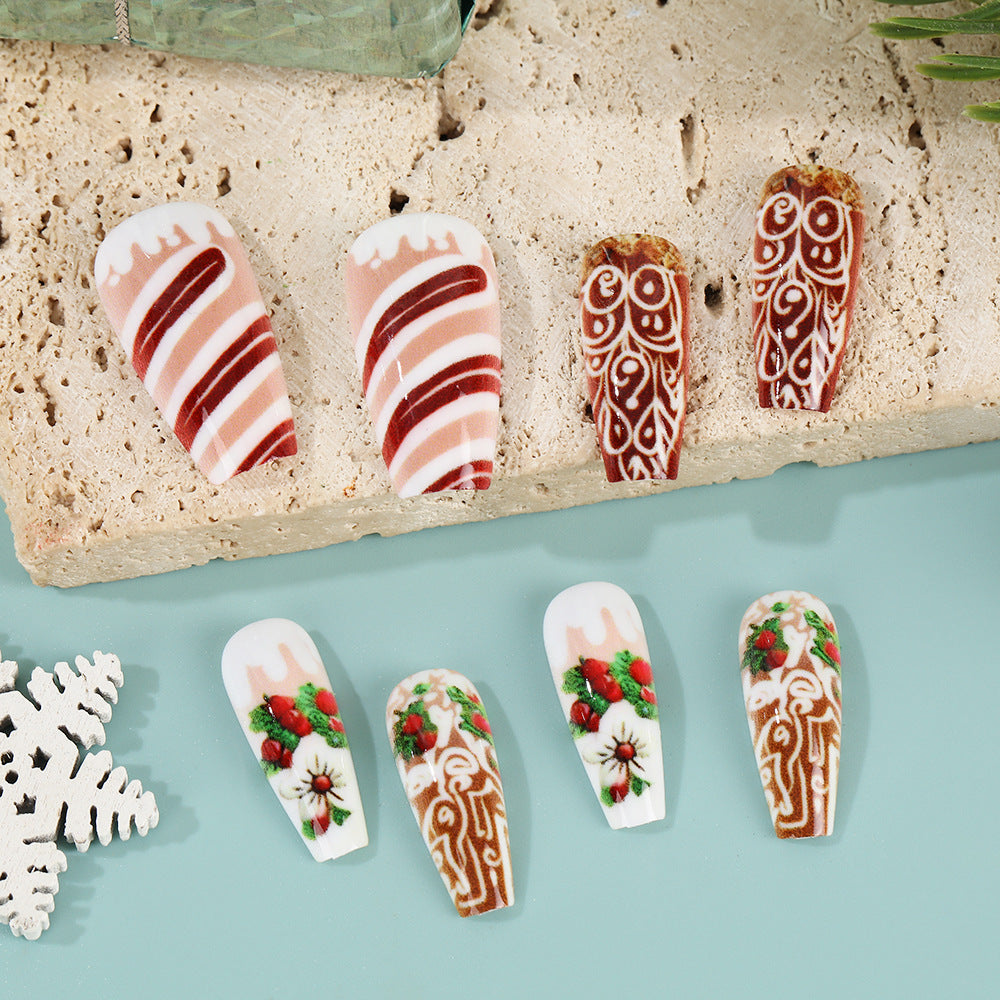 Artificial nails with Christmas design Kalsten