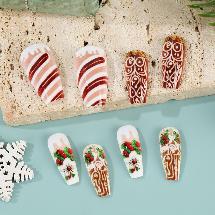 Artificial nails with Christmas design Kalsten