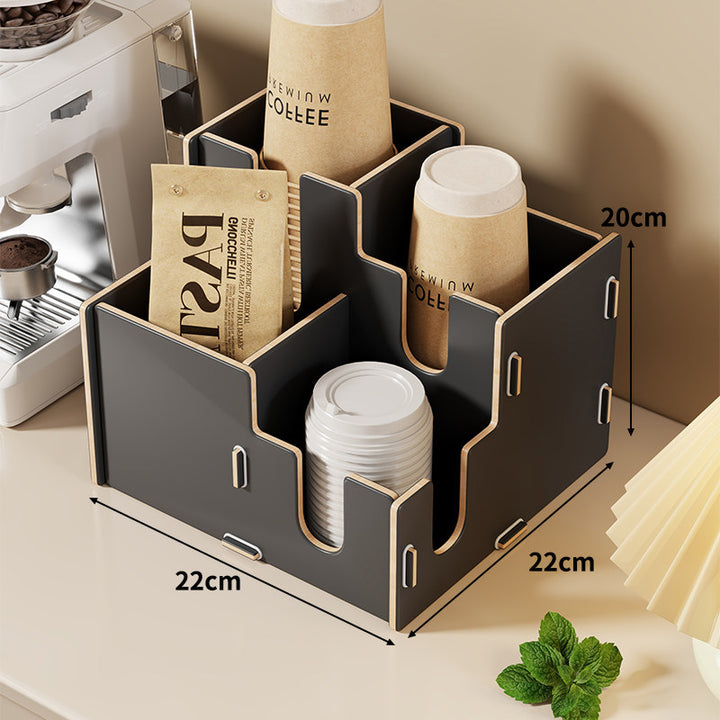 Multi-Tier Countertop Coffee Station Organizer with Modular Dividers