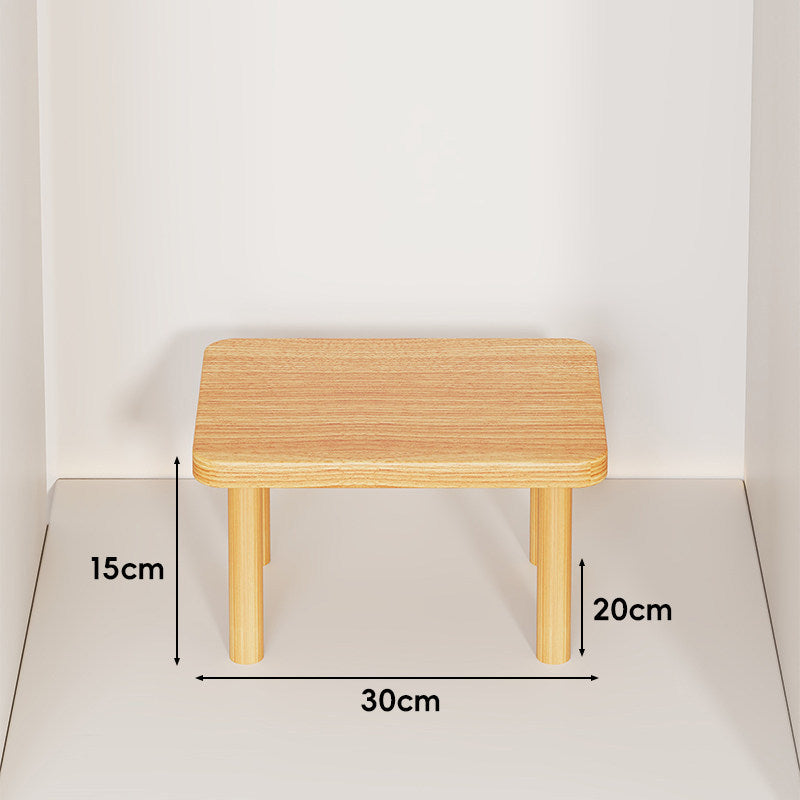 Height-Adjustable Rectangular Wooden Riser Table with Detachable Round Legs