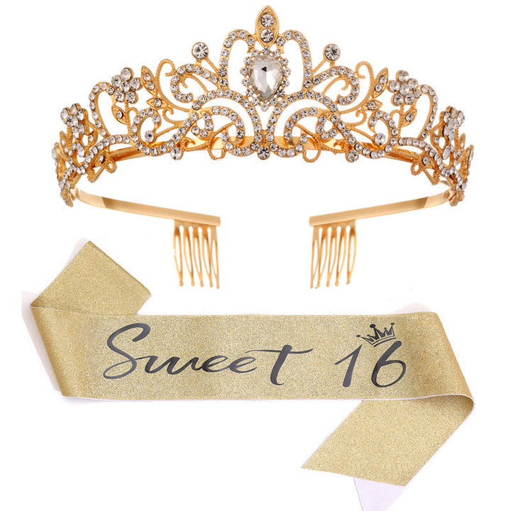 Women's Sparkling Crown with Radiant Rhinestone Embellishment Kalsten