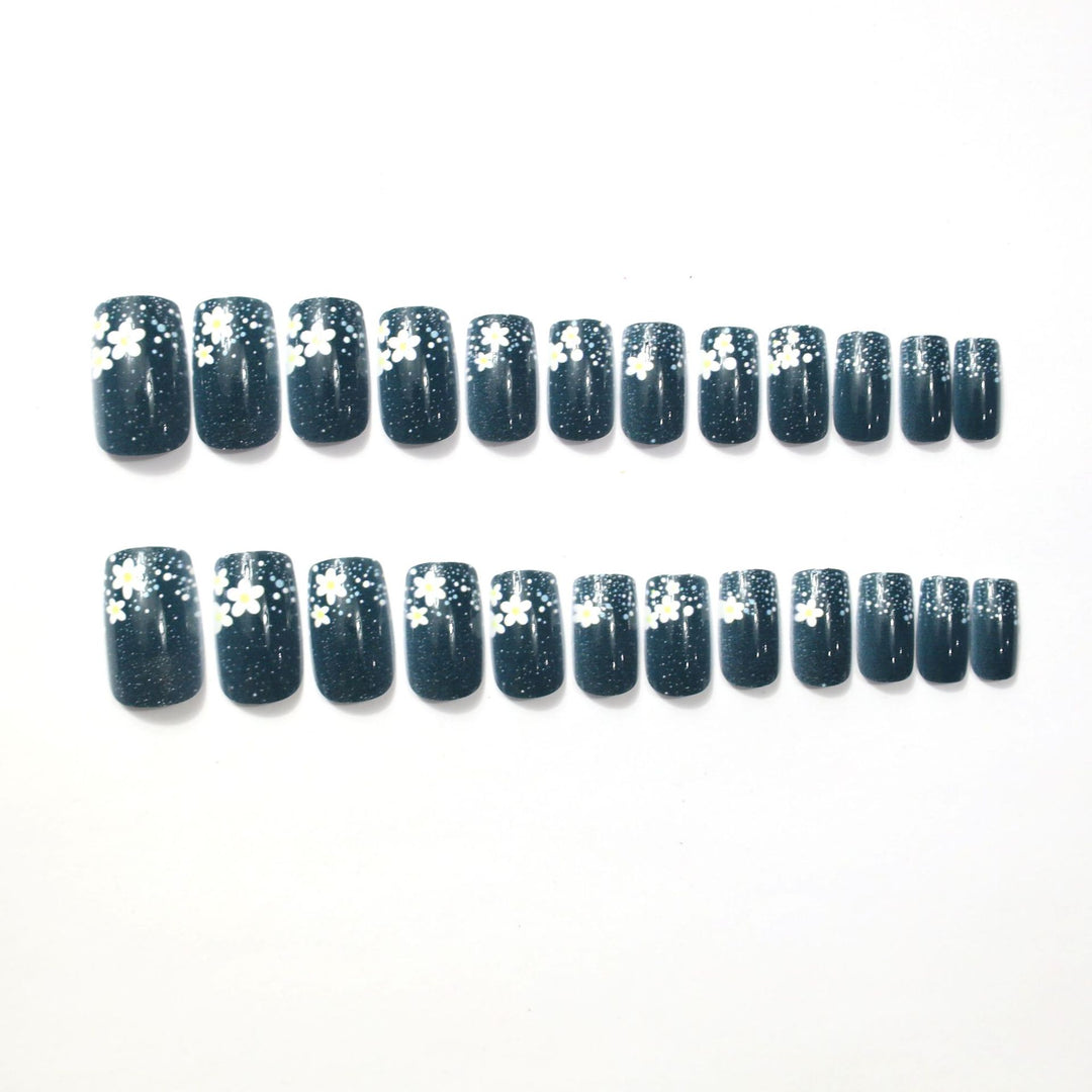 Floral Glitter Acrylic Nail Art Extensions Kalsten
