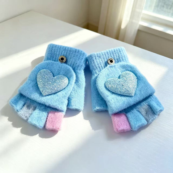 Playful Heart-Themed Fingerless Gloves Kalsten