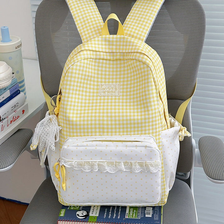 Stylish Gingham Pattern Backpack Kalsten