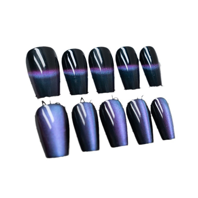 Elegant Press-On Nail Art Set with Gradient Finish