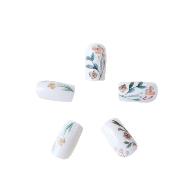 Floral Design Decorative Press-On Nail Enhancements Kalsten
