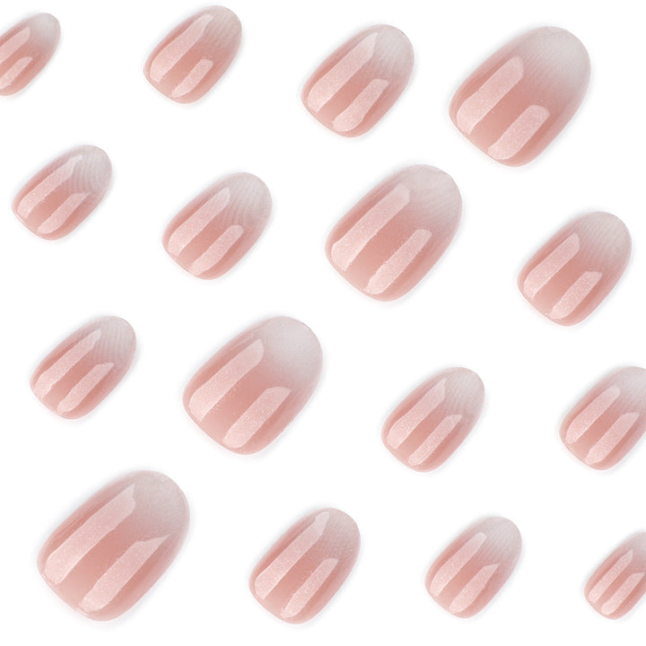 Luxurious nail extensions with elegant glitter ombre coating Kalsten
