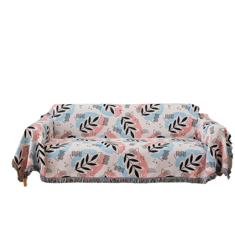 Artistic Leaf Pattern Sofa Throw Cover