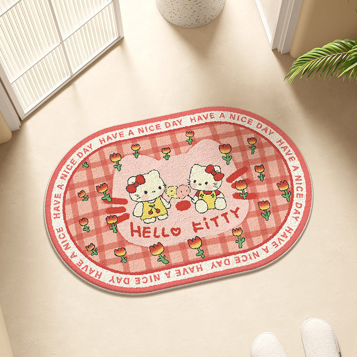 Cartoon Dog-Themed Plush Bath Rug for Bathroom