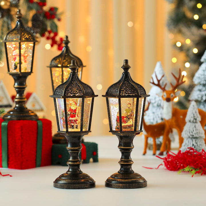 Decorative Lantern with Santa Scene Kalsten