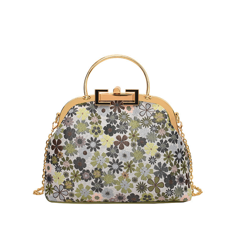 Floral Embroidered Evening Handbag