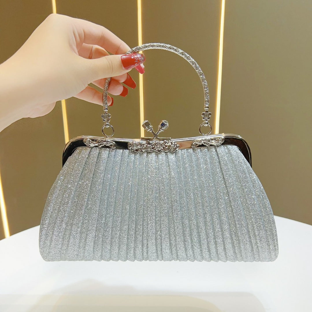 Pleated Glam Evening Handbag