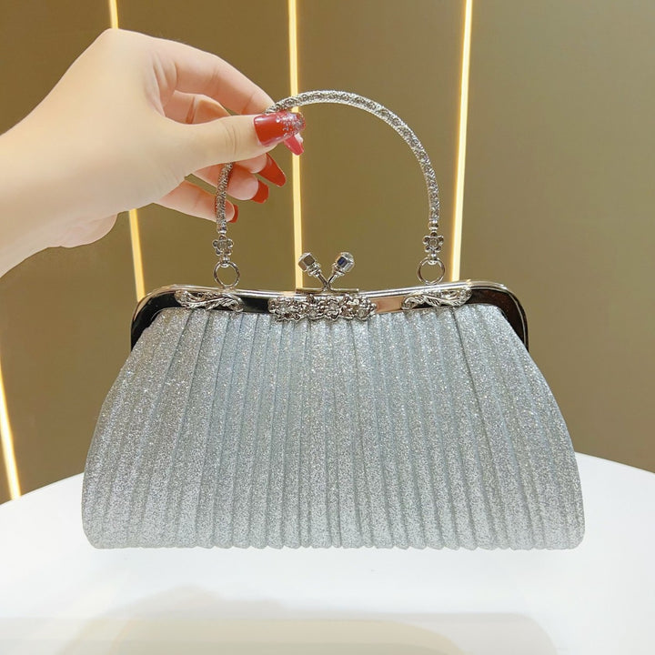 Pleated Glam Evening Handbag