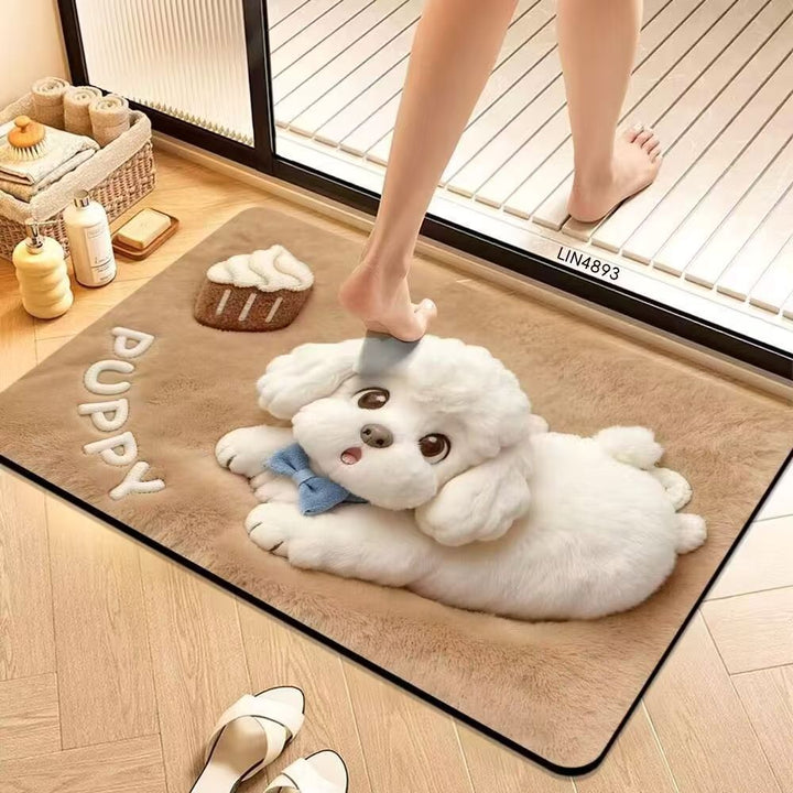 Plush Dog-Themed Kalsten Bath Mat