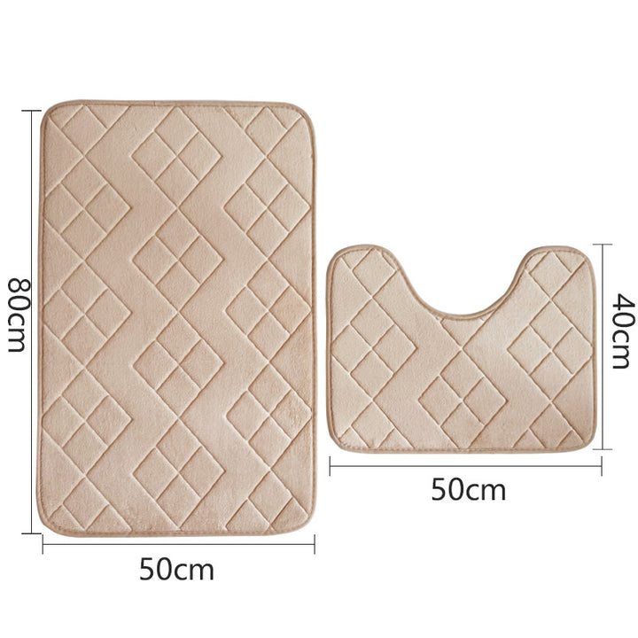 Luxurious Quilted Memory Foam Bath Mat Set Kalsten