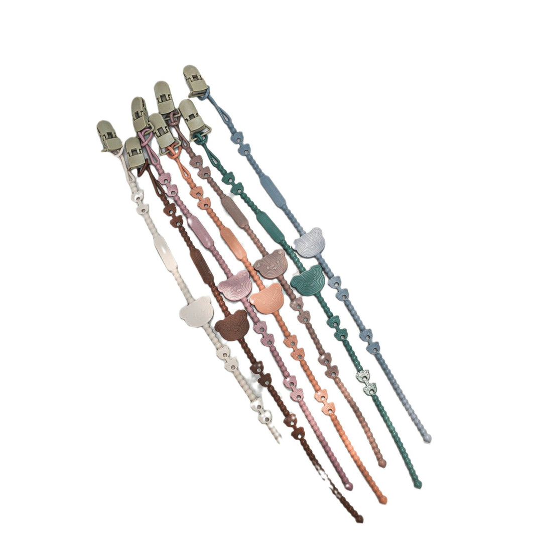 Silicone Beaded Baby Pacifier Clip and Teether Strap