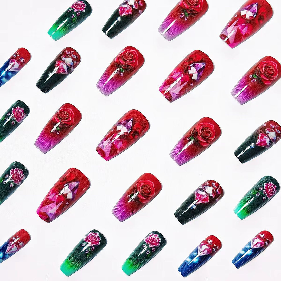 Floral Embellished Nail Art Kalsten