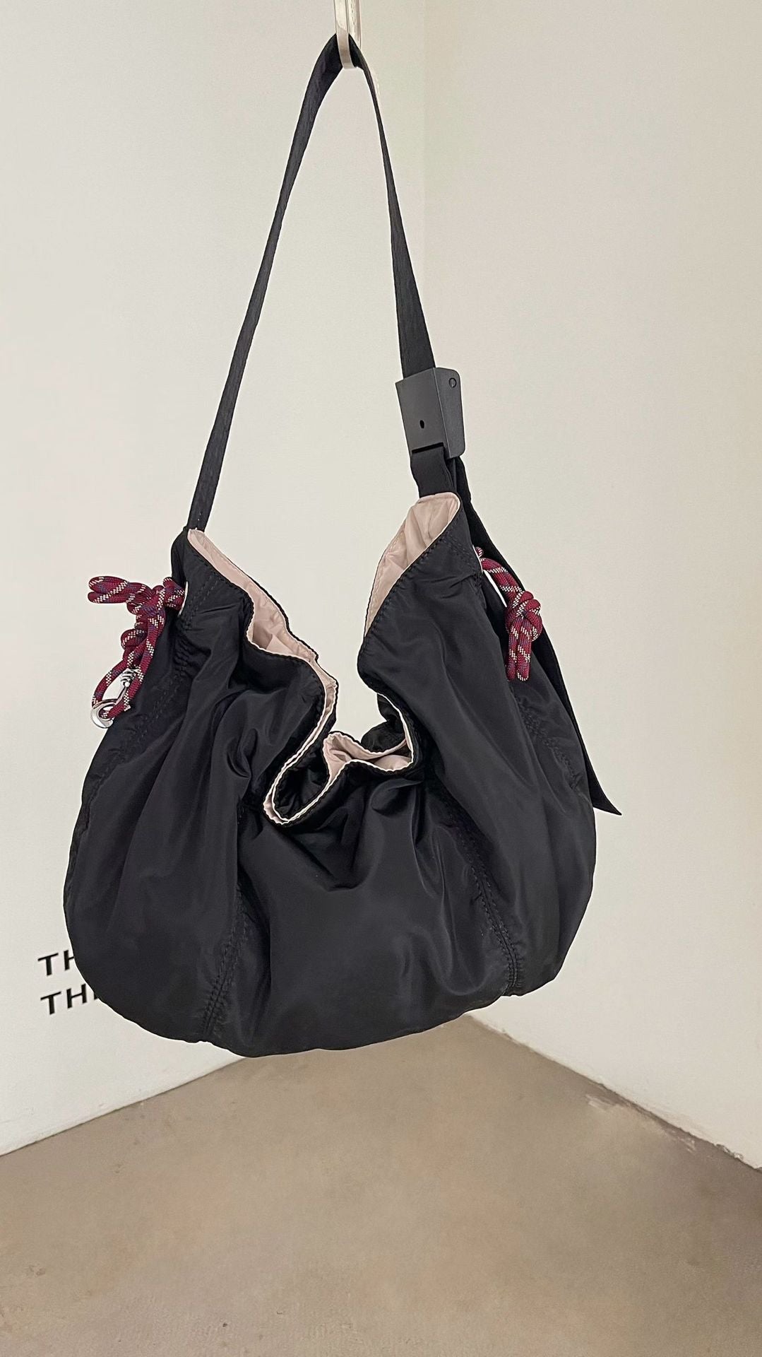 Functional Drawstring Shoulder Bag