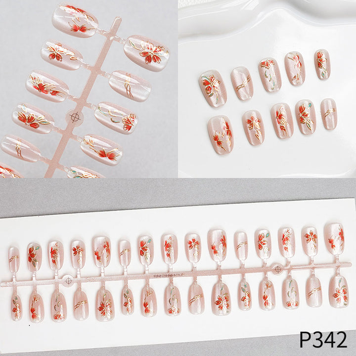 Floral Design Press-On Nails