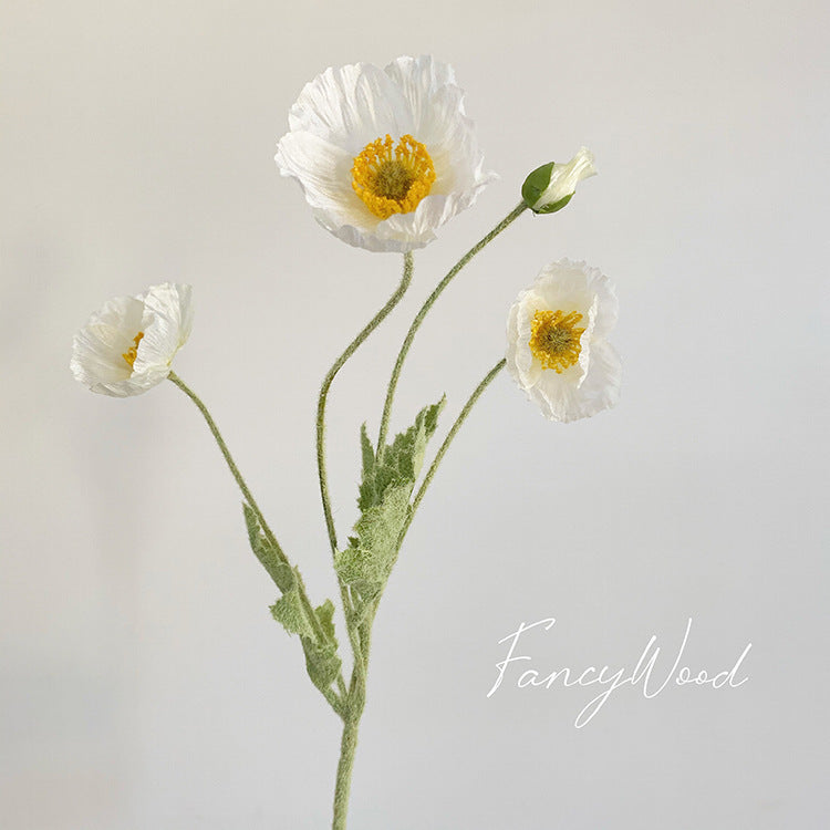 Lifelike Poppy Floral Stem