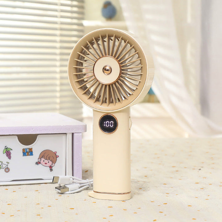 Women Portable Hand Fan with USB Charging Option and Intuitive Design Kalsten