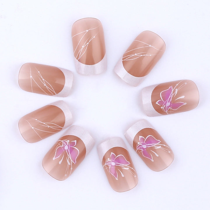 Floral Accent Press-On Nail Art Kalsten