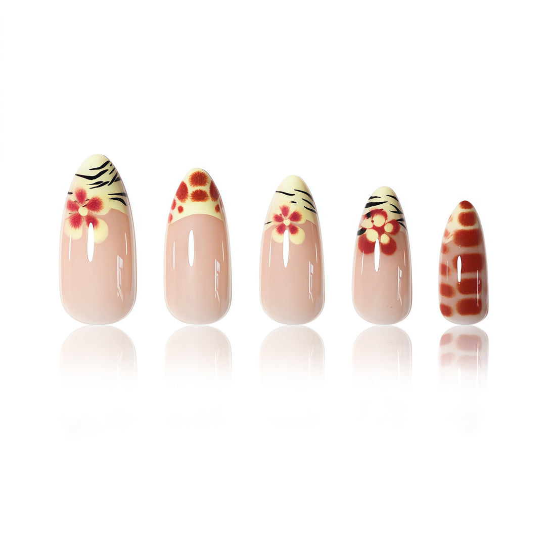 Artistic Floral Design Press-On Nail Extensions Kalsten