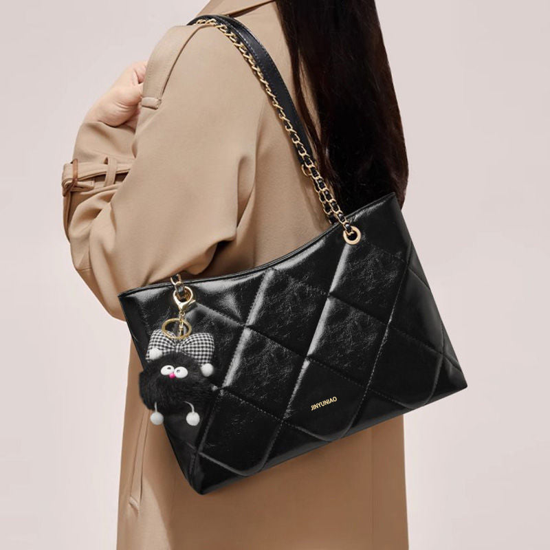 Quilted Chain-Handled Tote Bag Kalsten