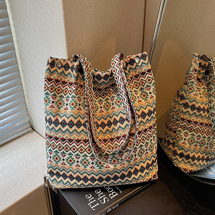 Bohemian Ethnic Print Shoulder Tote Bag