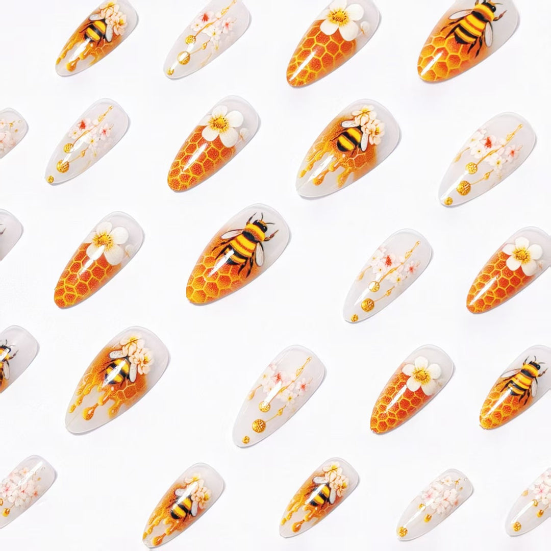 Floral Honeycomb Nail Art Kalsten