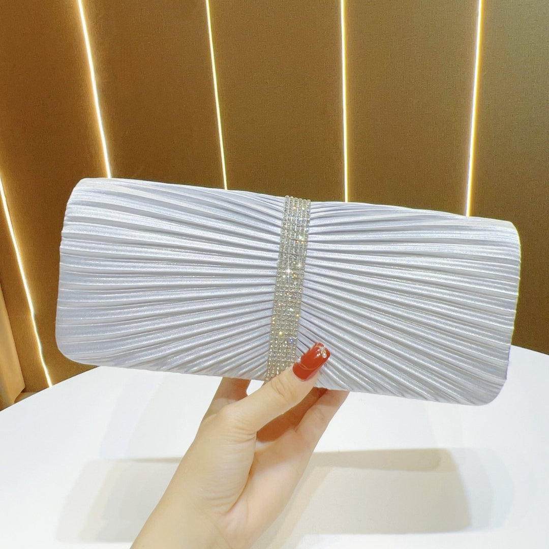 Pleated Satin Evening Clutch