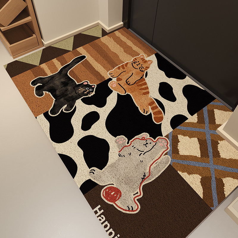 Artistic Cat-Themed Area Mat