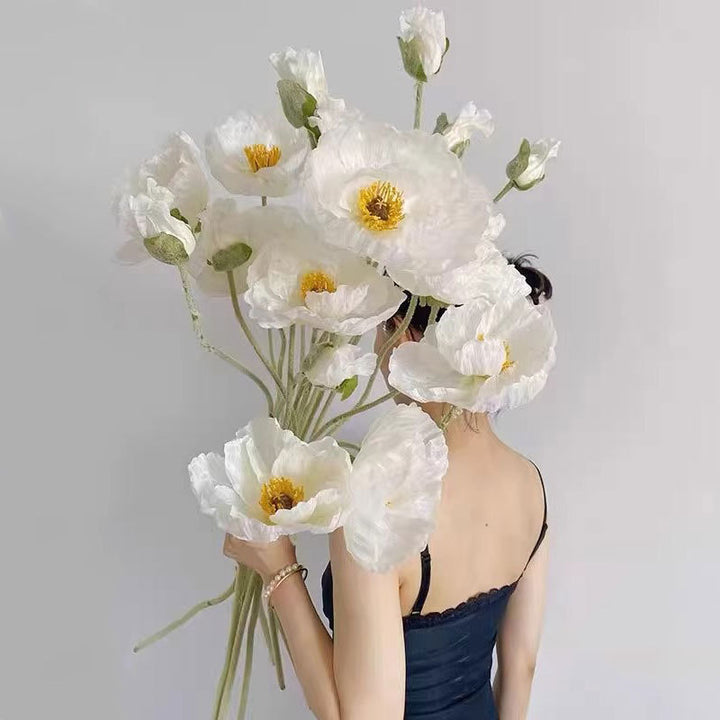 Lifelike Poppy Flower Stem