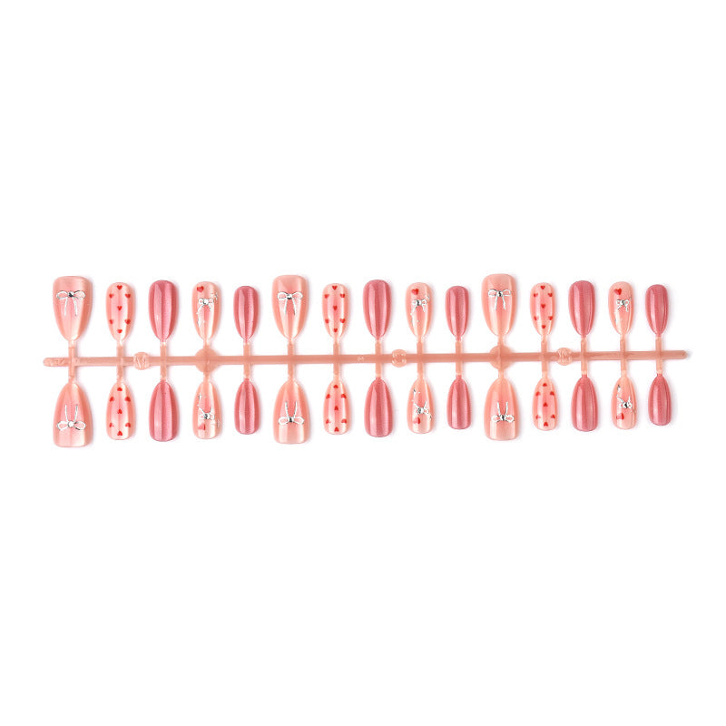 Heart-Themed Artistic Press-On Nail Set Kalsten