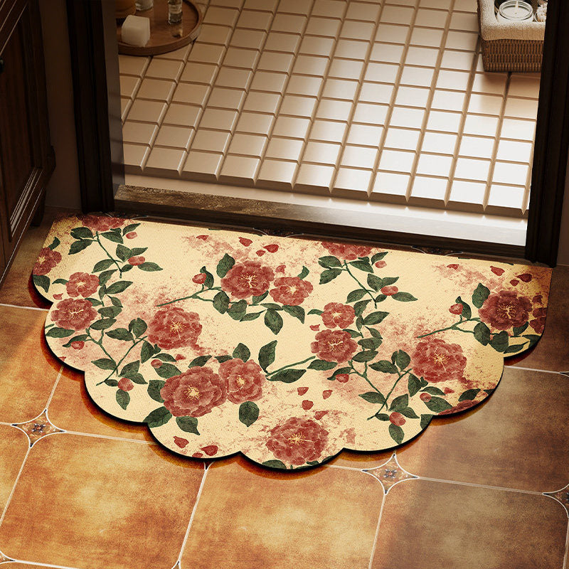Floral Scalloped Area Rug