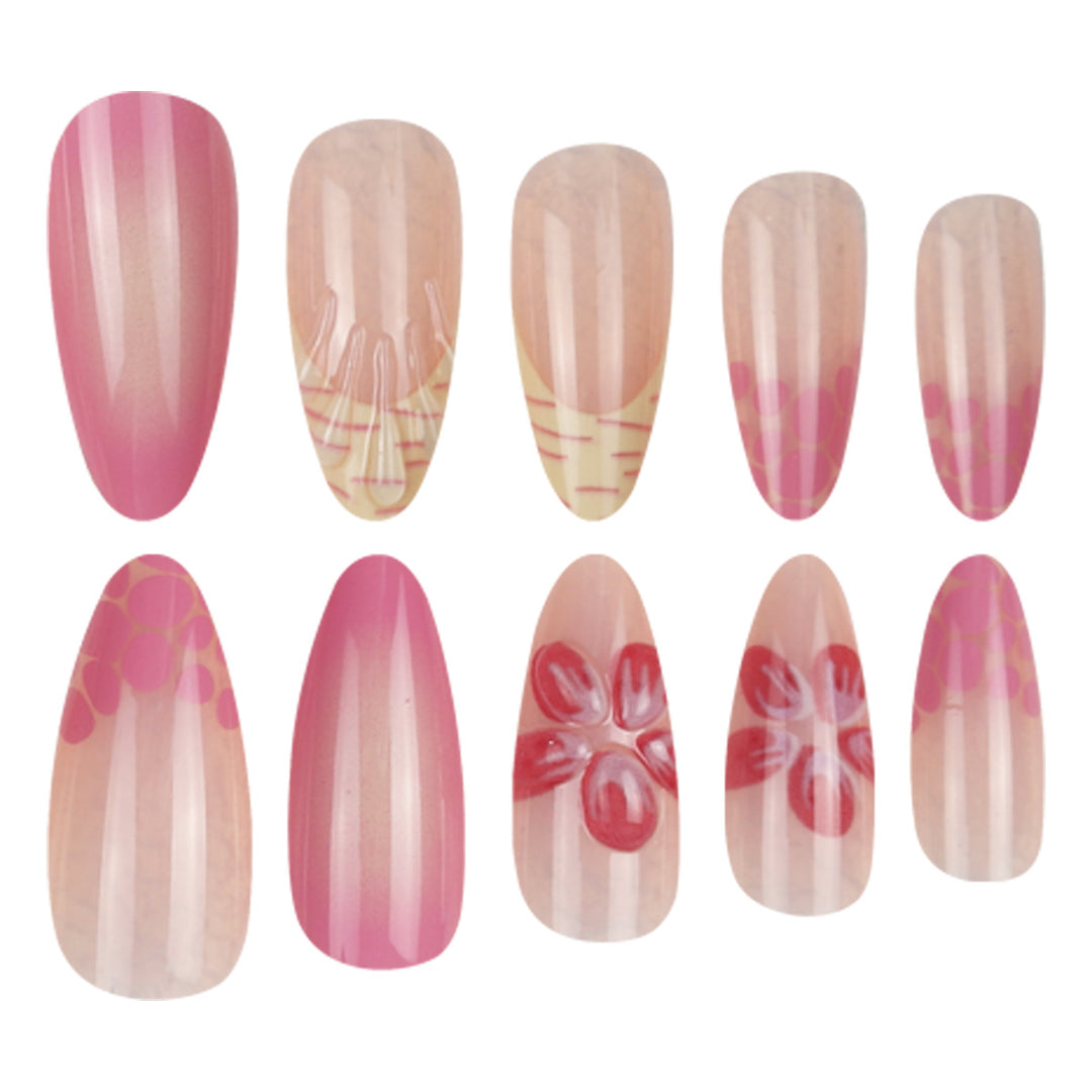 Floral-Themed Stiletto Press-On Nails Kalsten