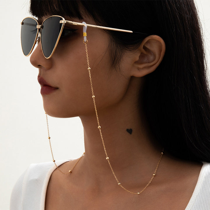 Stylish Glasses Strap Made of Stainless Steel with Bead-Shaped Design Elements Kalsten