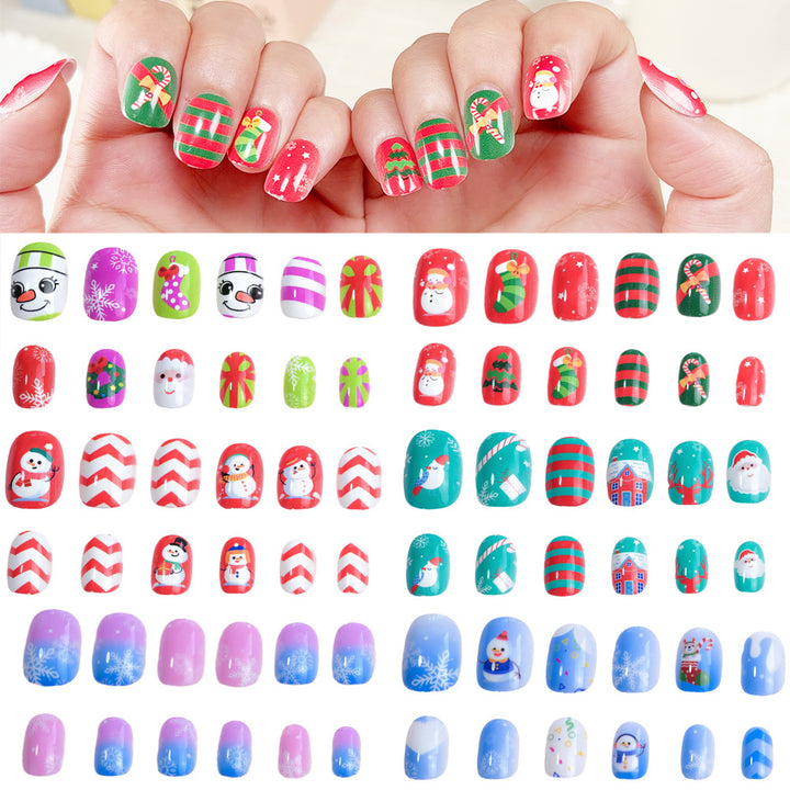 Festive Holiday-Themed Press-On Nail Tips